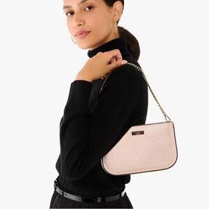 Kate Spade limited edition Rose Gold glitter Minimalist Shoulder Bag